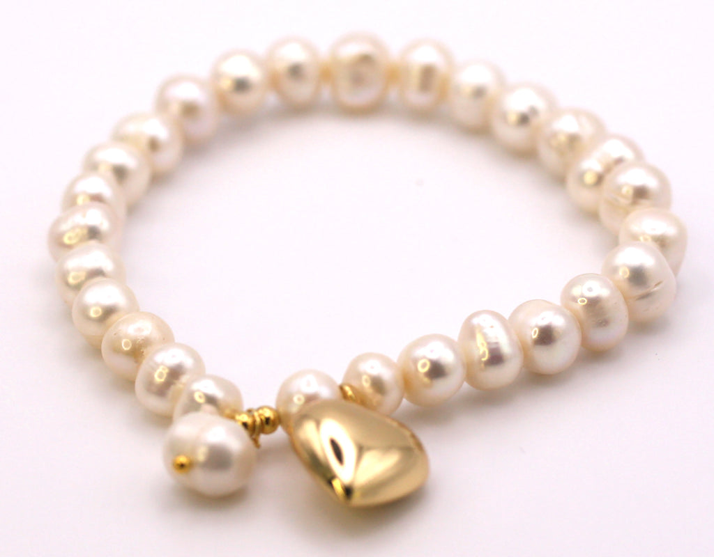 Freshwater Pearl Women's Bracelet with heart