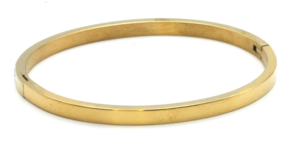 Bangle yellow gold plated with zircons B - XP - 160