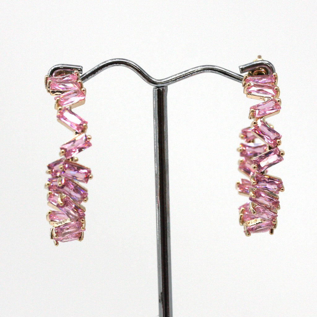 Hoop earrings - Light Pink 35 mm