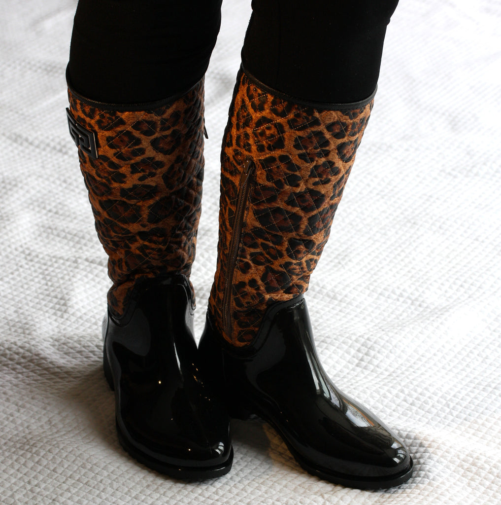 Tall rain boots - Leapard