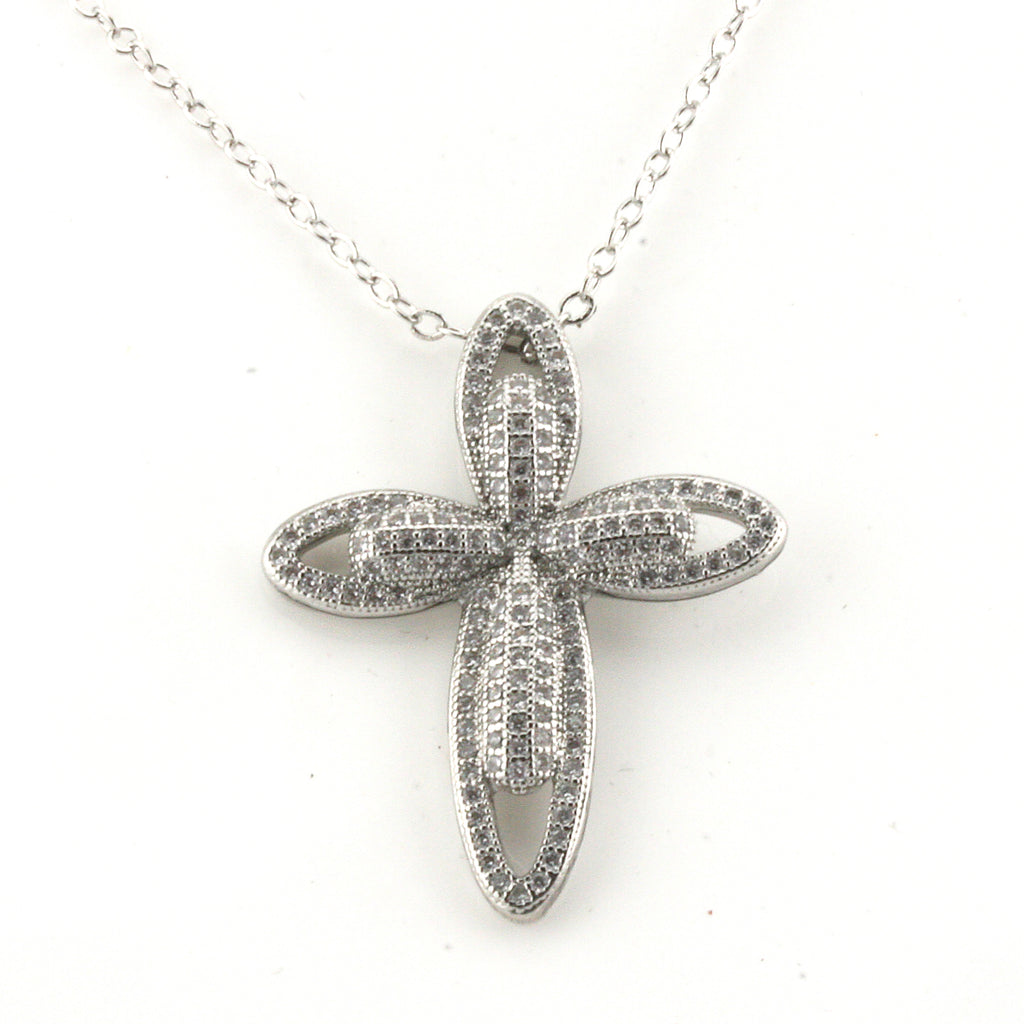 Cross with pave set crystals - CAO 002
