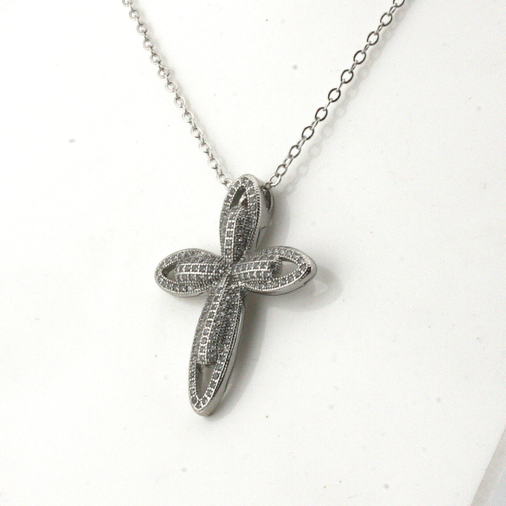 Cross with pave set crystals - CAO 002