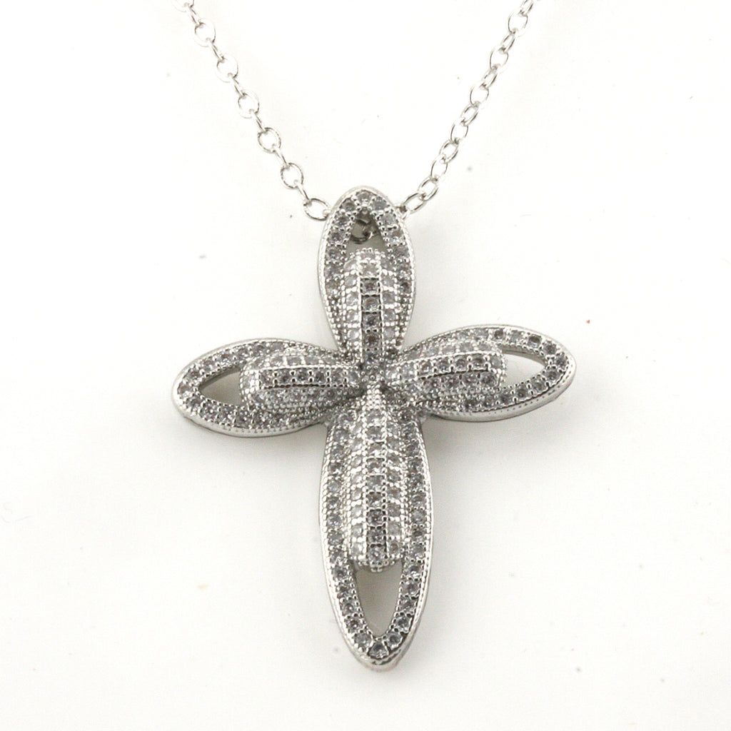 Cross with pave set crystals - CAO 002