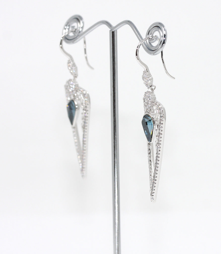 Silver Arrow Tip Earrings with Swarovski elements - z xxx 6