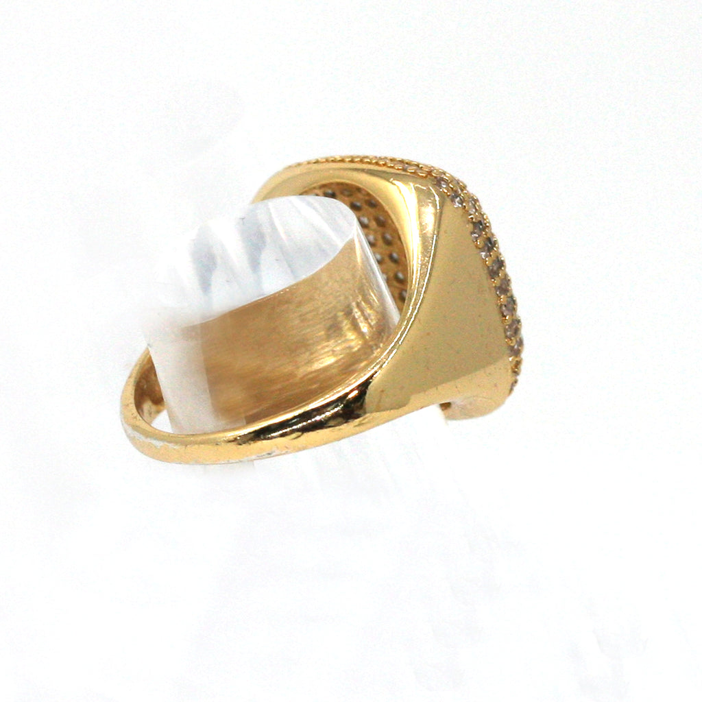 Gold plated women's ring with zircon gemstones - Ring 2