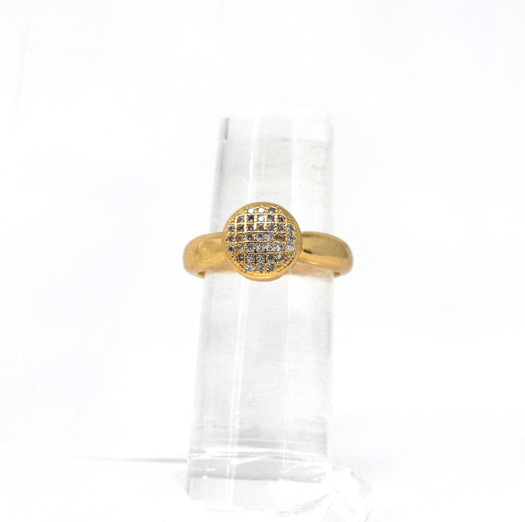 Gold plated women's ring with zircon gemstones - Ring 6