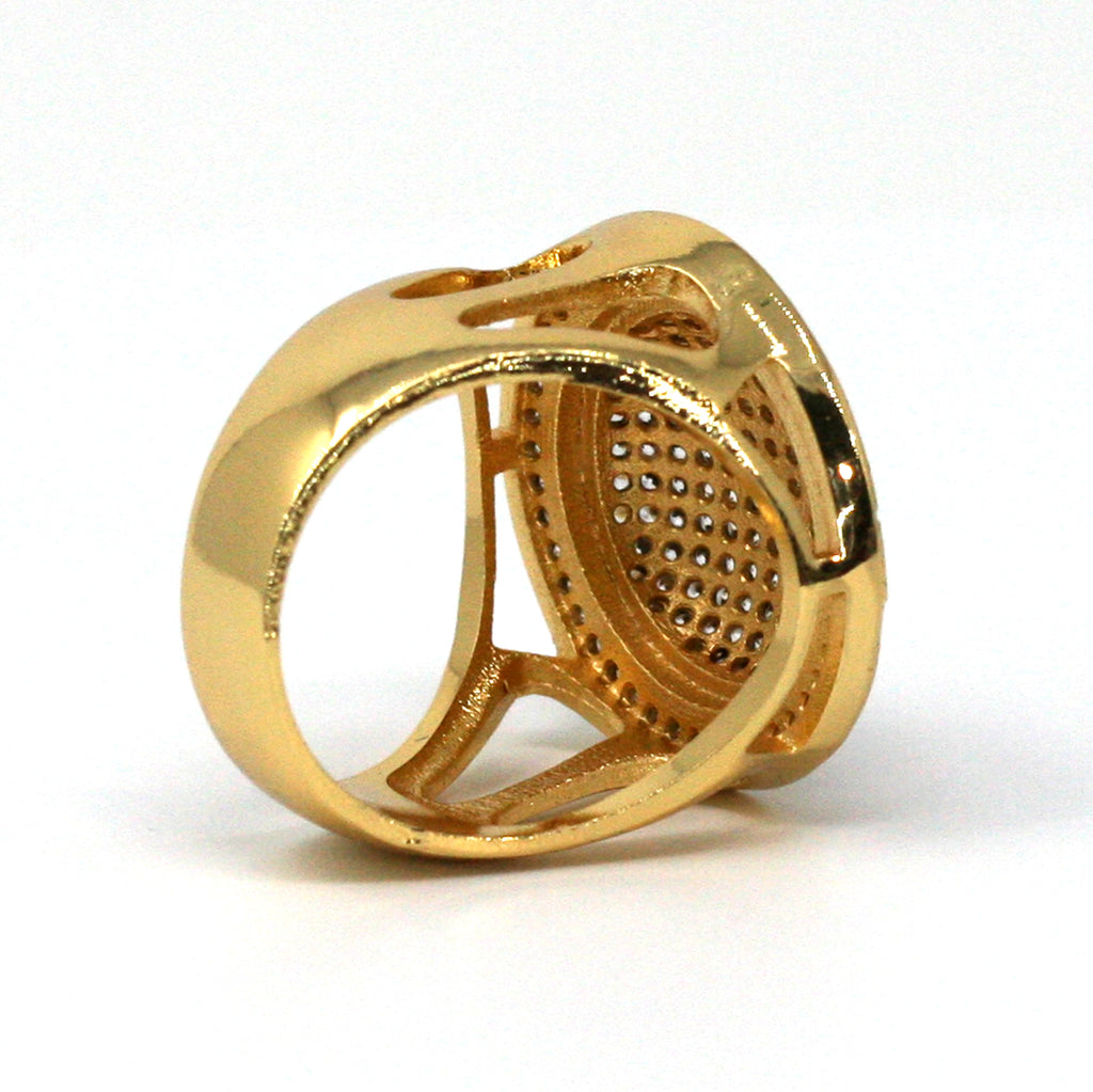 Gold plated women's ring with zircon gemstones - Ring 1