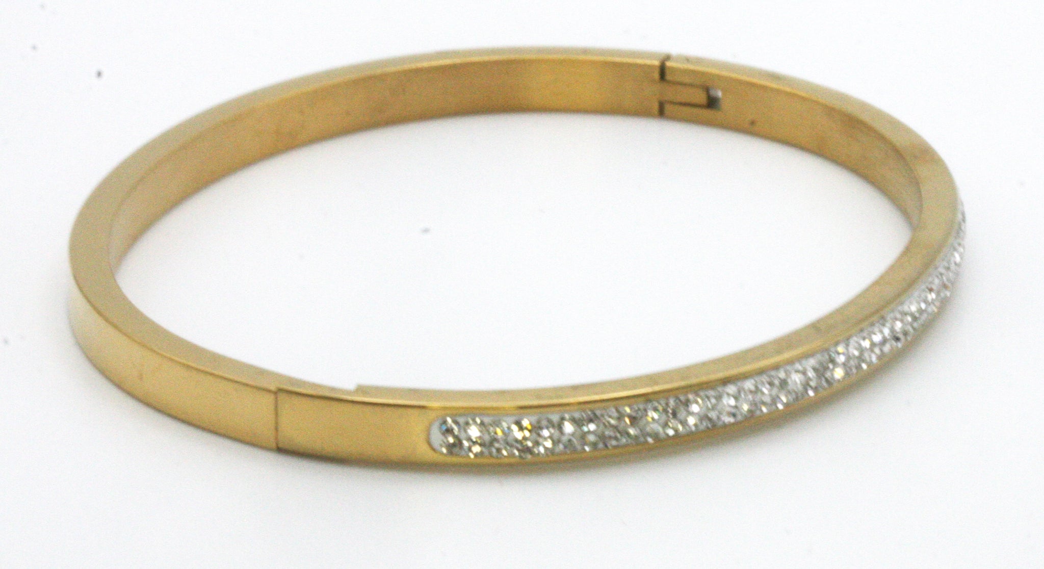 Bangle yellow gold plated with zircons B - XP - 160 – The