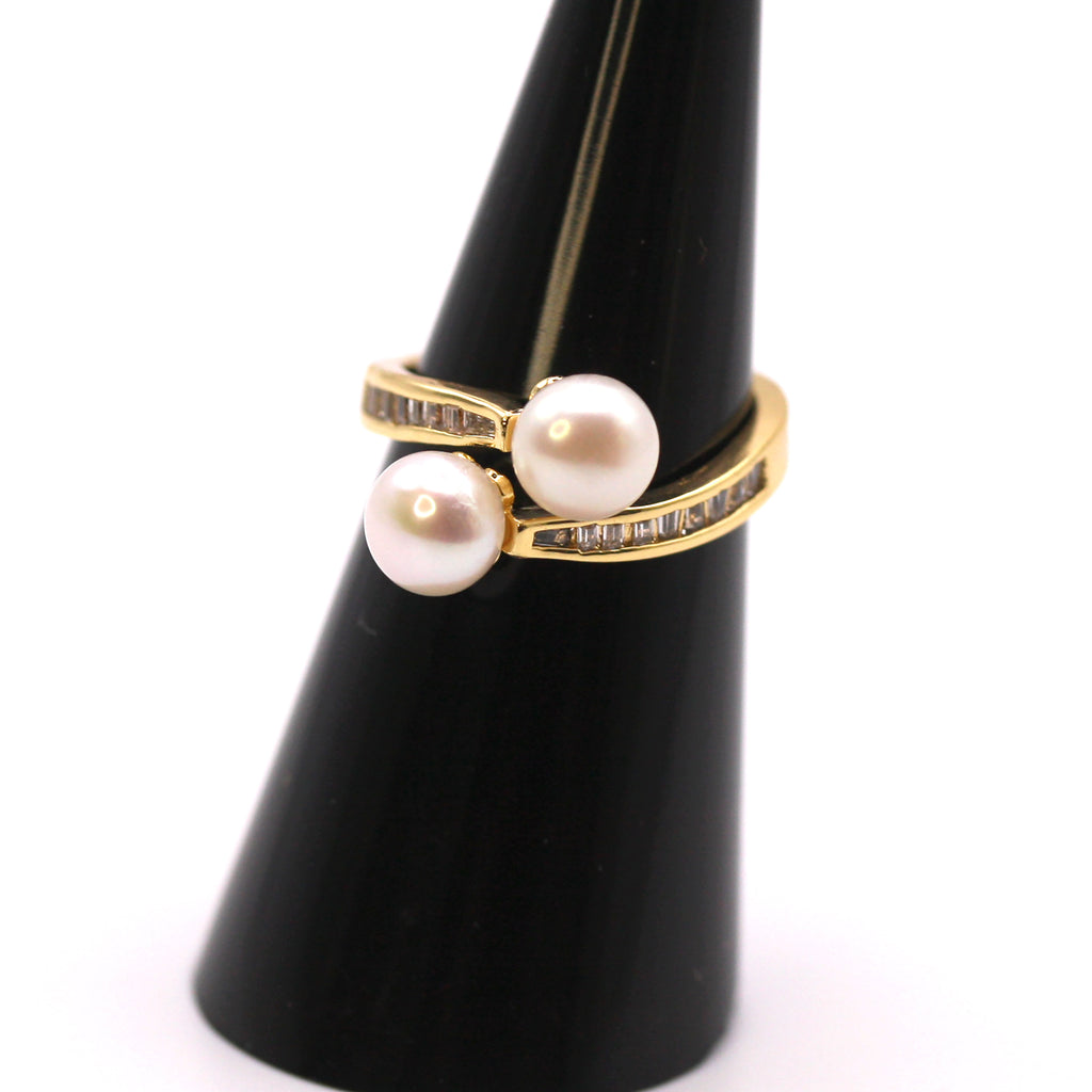 Freshwater pearl ring gold plated