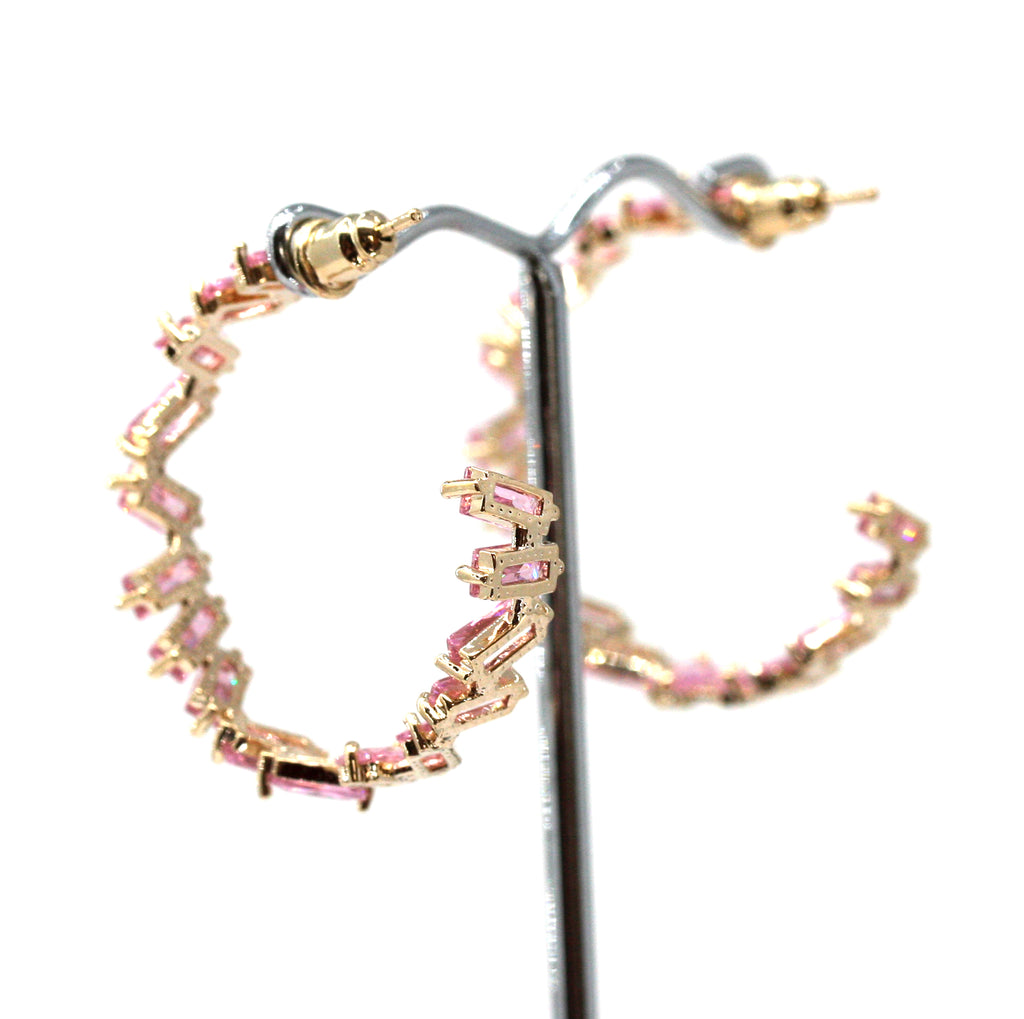 Hoop earrings - Light Pink 35 mm