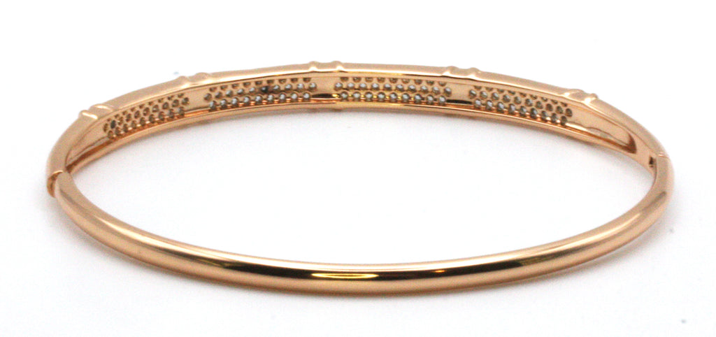 Women's bangle bracelet rose gold plated with zircons - BXP - 480