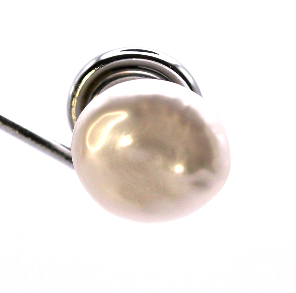 Women's Freshwater Coin Pearl Stud Earrings JD 565
