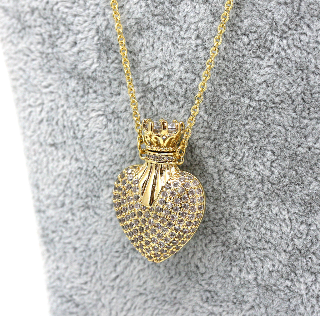 Heart with Crown Necklace - N 12