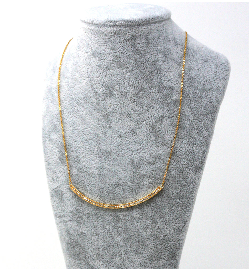 Women's necklace gold plated with crystals