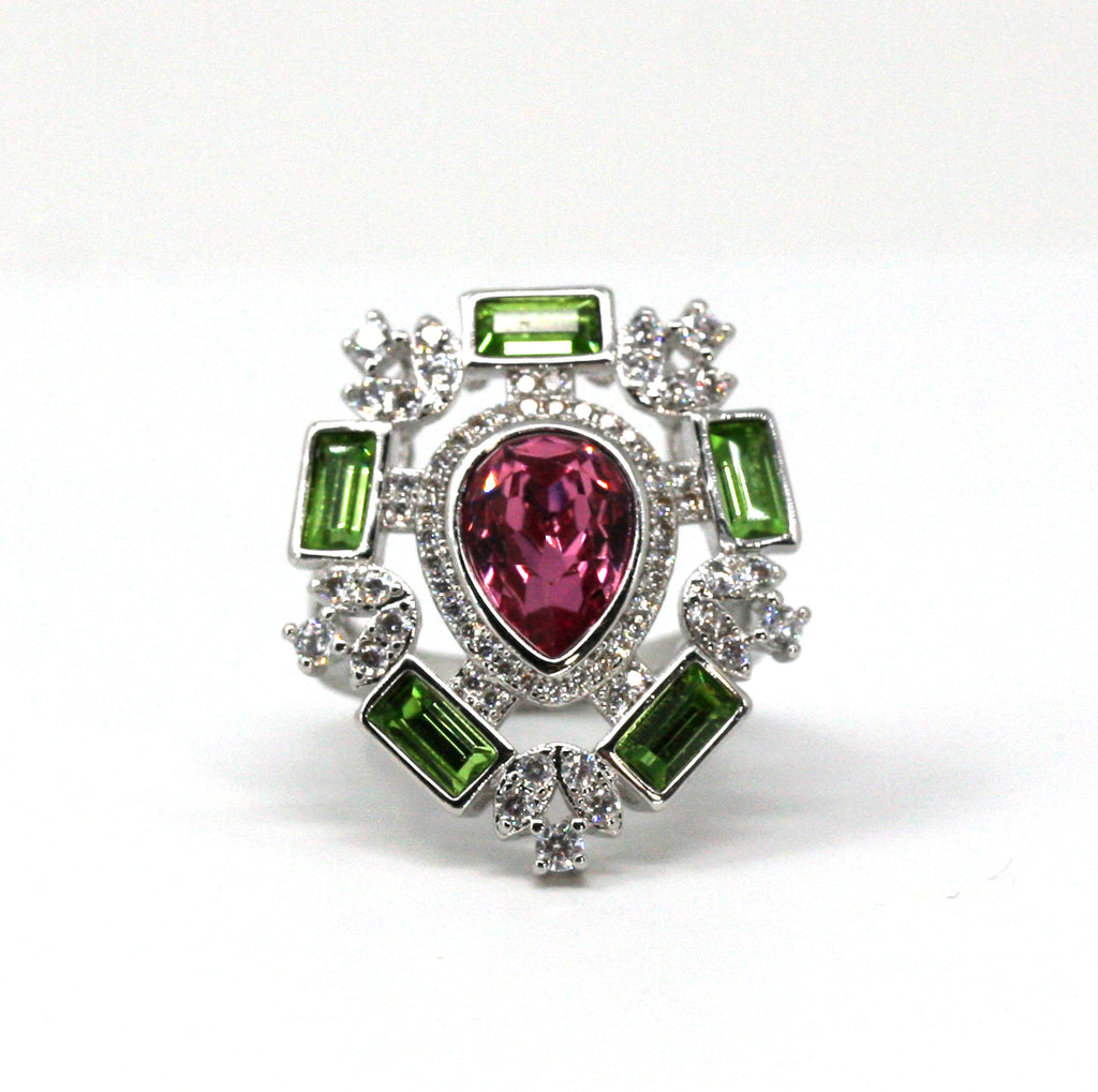 Swarovski Element Crystal Silver ring. Rose Valade Collection
