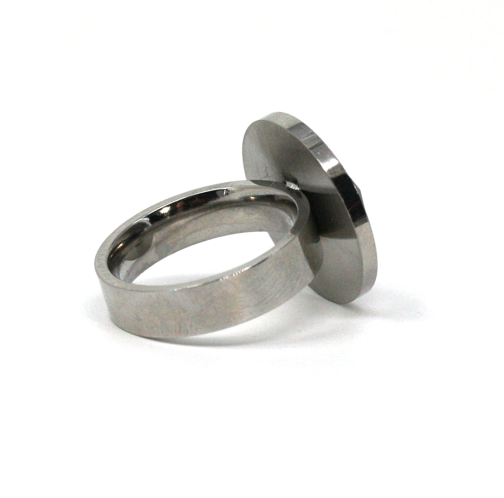 Black Diamond Swarovski Element Crystal Stainless Steel ring